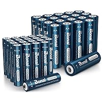 BONAI Solar AA Rechargeable Batteries 20P with Solar AAA Rechargeable Batteries 20p