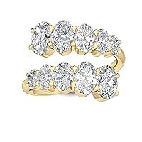 1-8 Carat (ctw) White Gold Oval Cut LAB GROWN Diamond Stackable Ring (Color D-E Clarity VS1-VS2)