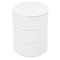 Hatsuyama Kiln YH-279-06 Heavy Box, White, 3.0 x 4.1 inches (7.5 x 10.5 cm), Strong New Bon Milky White, Round 3-Tier Layer (Small)