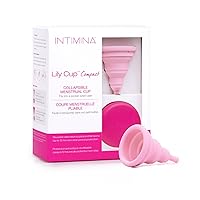 Intimina Lily Cup Compact - Small Menstrual Cup with Flat-fold Compact Design, Disposable Menstrual Cups, Period Cup Reusable (Size A)