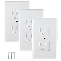Mommy's Helper Safe Plate Electrical Outlet Covers Standard, White, 3 Pack