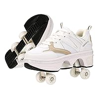 Roller Skate Shoes for Girls and Boys - Sneaker Skates for Women, Shoe with Retractable Wheels - Birthday Christmas for Kids