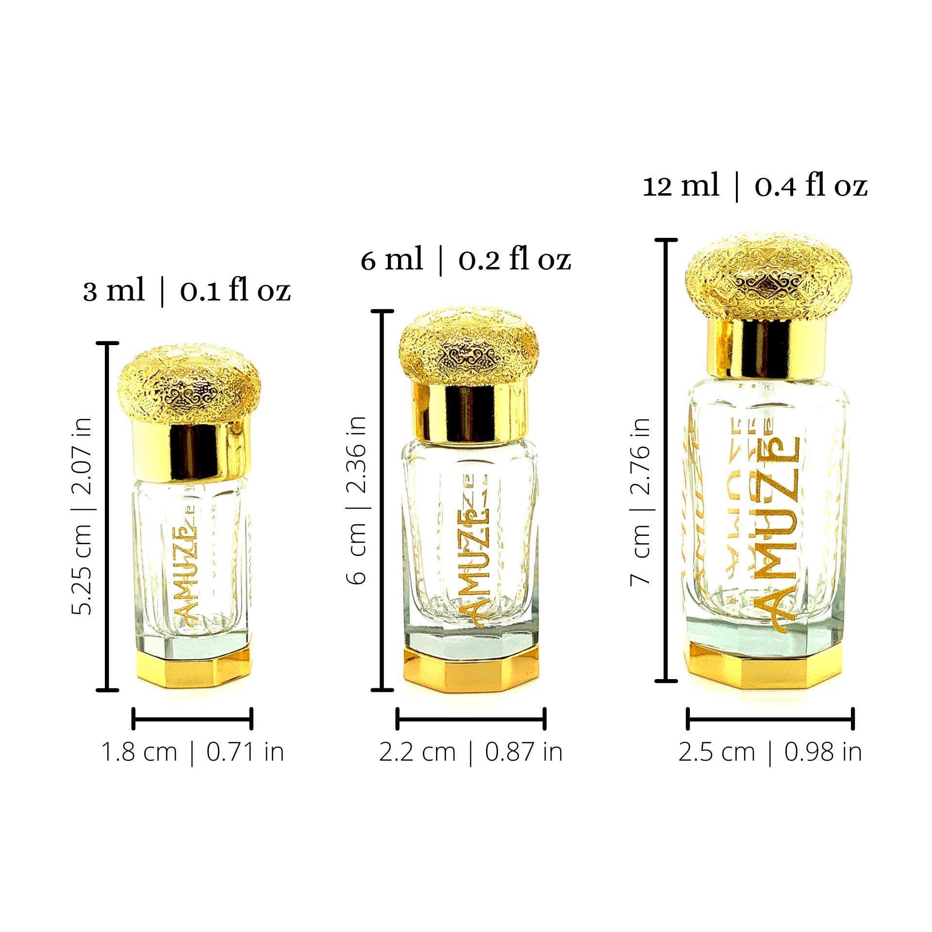 Amuze Fragrance Amber Romance, 3 ml | Premium Perfume Oil | Attar Oil | Alcohol-Free | Vegan & Cruelty-Free