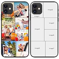 Personalized Multiple Picture Phone Case for iPhone 11 Custom Case Design Your Own Collage Photo Phone Cover Women Girl Slim Soft Shockproof Anti-Scratch Black Customized Protective Case E