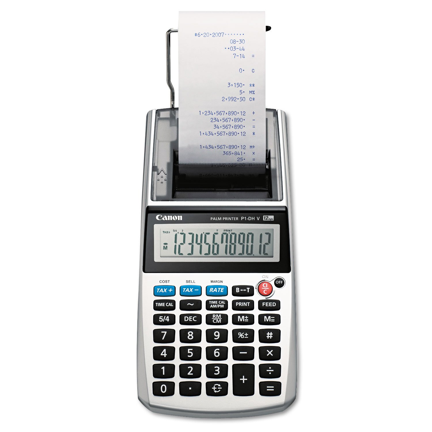 P1-DHV One-Color 12-Digit Printing Calculator, 12-Digit LCD, Purple, Sold as 1 Each