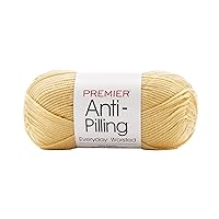 Premier Yarns Anti-Pilling Everyday Worsted Yarn, Soft Acrylic Yarn, Ideal Yarn for Crocheting and Knitting, Machine Washable, 180 yds, Butter