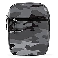 Camouflage Grey Small Crossbody Purse Cute Travel Shoulder Bag with Adjustable Strap for Men Women