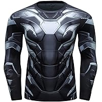 Men Compression Tights Sports T-Shirt,Digital Printing Fitness Shirt