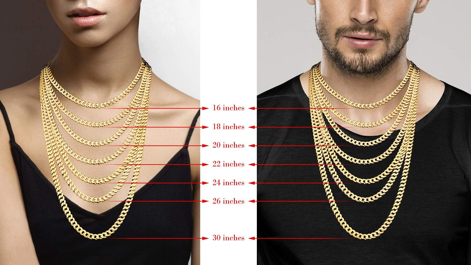 Miabella Solid 18K Gold Over Sterling Silver Italian 7mm Diamond-Cut Cuban Link Curb Chain Necklace for Men Women