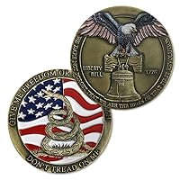 Don't Tread on Me Challenge Coin US Liberty Bell Military Coin
