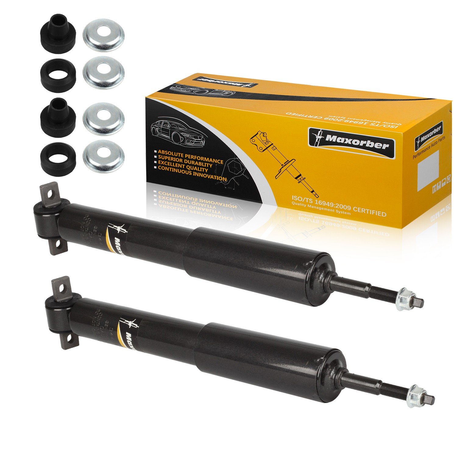 Maxorber Front Left Right Shocks Struts Absorber Compatible with F-150 Expedition RWD,Lincoln Navigator RWD 98-02 Replacement for F-250 1997-1999 RWD Shocks Absorber 344367