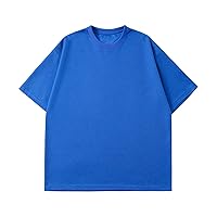 Men's Polo Shirts Round Neck Solid Colour Waffle Short Sleeve T-Shirt T Shirts, M-5XL