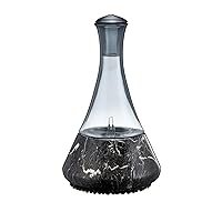 Opulence - Nebulizing Essential Oil Diffuser for Aromatherapy with Black Marble Ceramic Base and Black Hand-Blown Glass with Touch Sensor Light Switch - No Heat, No Water, No Plastic