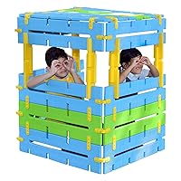 Kids Constructa Den Building Set in Bright Colors - Children Construction Creative Kit - 2+ Years - 76 Pieces
