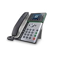 Poly Edge E350 IP Desk Phones (Plantronics + Polycom) – Easy to Install with Included Wi-Fi – 8-line Keys Supporting up to 32 Lines - Integrated Bluetooth for Mobile Phone and Headset Pairing