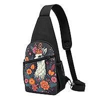 Sling Bag Crossbody for Women Fanny Pack Happy Alpaca Chest Bag Daypack for Hiking Travel Waist Bag