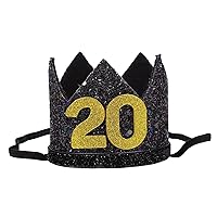 1PC Crown Birthday hat Black Birthday hat Birthday Photography Crown 20 Years Old Party Decorations Party Hats Pink Decor Birthday Crown aldult Non-Woven Fabric Baby Happy Birthday