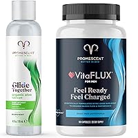 Promescent Organic Aloe Lube for Sex with Natural Ingredients+VitaFLUX Triple Power Nitric Oxide Supplement for Male Performance, Stamina, Energy, Recovery