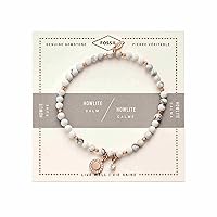 Fossil Women's Rose Gold-Tone Stainless Steel Chain or Beaded Bracelet for Women