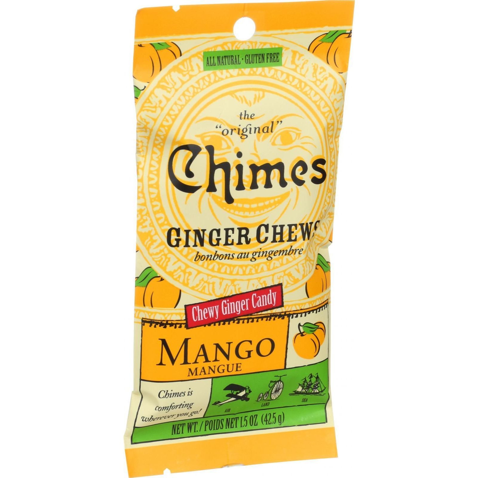 Chimes Ginger Chews Tropical Mango 1. 5 oz Case of 12