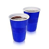 Blue 16oz Plastic Cups for Party, Set of 50, Disposable Drinking Cups Plastic Disposable Cups for Party, Beer Pong Cups, Blue Cups