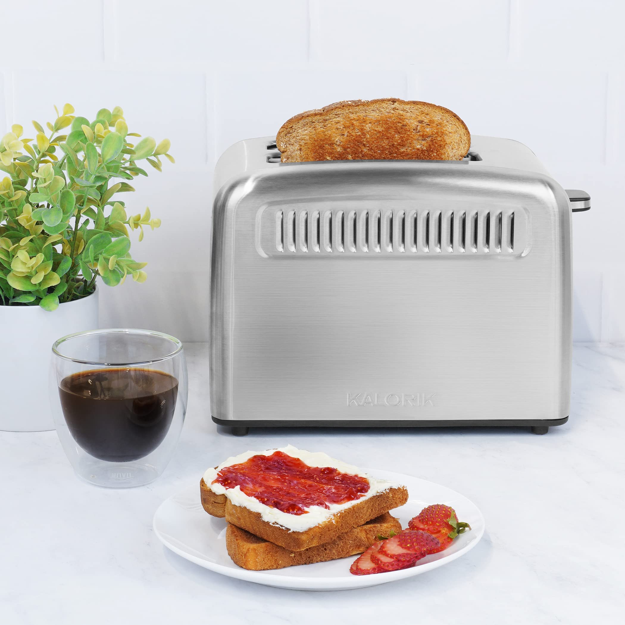 Kalorik® 2 Slice Rapid Toaster with LCD Display, Stainless Steel