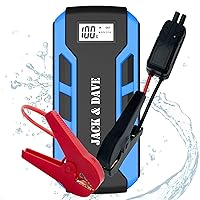 Jack&Dave Portable Automotive Jump Starter 1600A 15000mAh 12V Lithium Car Battery Booster Jump Starter Pack with LCD Display,USB Quick Charge Blue for Up to 7.0L Gasoline and 5.5L Diesel Engines 