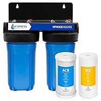 Express Water - Whole House Water Filter System - 2-Stage Water Filtration System - Sediment & Carbon Filters - Reduce Harmful Contaminants - Clean Drinking Water - Includes Easy Release, and 1” Inch