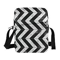 Marble Zebra Stripes Wavy Messenger Bag for Women Men Crossbody Shoulder Bag Cell Phone Pouch Purse Shoulder Handbags with Adjustable Strap for Cycling Hiking