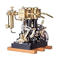 Engine Model Kit, Double Cylinder Reciprocating Steam Engine Model Without Boiler for Steam Model Ships Above 80cm