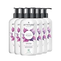 ATTITUDE Liquid Hand Soap, EWG Verified, Plant and Mineral-Based, Vegan Personal Care Products, White Tea Leaves, 16 Fl Oz (Pack of 6)