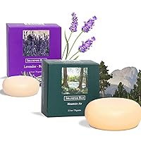 ADK 2 Pack All-Natural Mountain Air & Balsam Lavender Shampoo Bar, Sulfate-Free Plant-Based Vegan & Eco Friendly Solid Hair Cleanser, 2.5 Oz