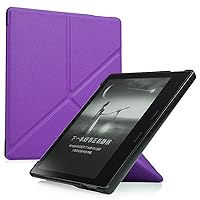 Origami Case for Kindle Oasis (10th Generation, 2019 Release and 9th Generation, 2017 Release) - Slim Cross Stripe Fold Stand Cover with Auto Wake/Sleep, Purple