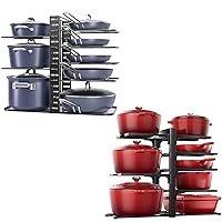 ORDORA Pots and Pans Organizer: Rack for Cabinet, 8-Tier Heavy Duty 120LBS, Kitchen Organizers and Storage Fit 6-11 inch Lightweight Cookware
