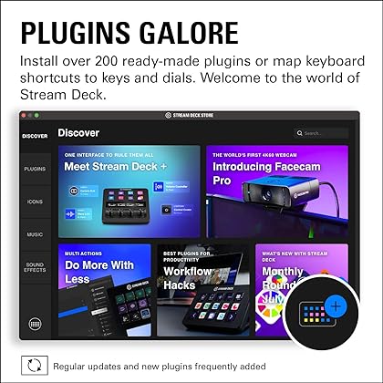 Elgato USB-C Stream Deck +, Audio Mixer, Production Console and Studio Controller for Content Creators, Streaming, Gaming, with Customizable Touch Strip dials and LCD Keys, Works with Mac and PC