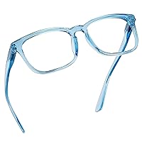 Readerest Blue Light Blocking Reading Glasses (Light Blue, 3.25 Magnification) Computer Eyeglasses With Thin Reflective Lens, Antiglare, Eye Strain, UV Protection, Stylish For Men And Women