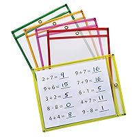 Pacon Dry Erase Pockets, 5 Assorted Neon Colors, 9