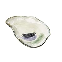 Oyster Plate, Medium Seaside, Gray/Pale Blue