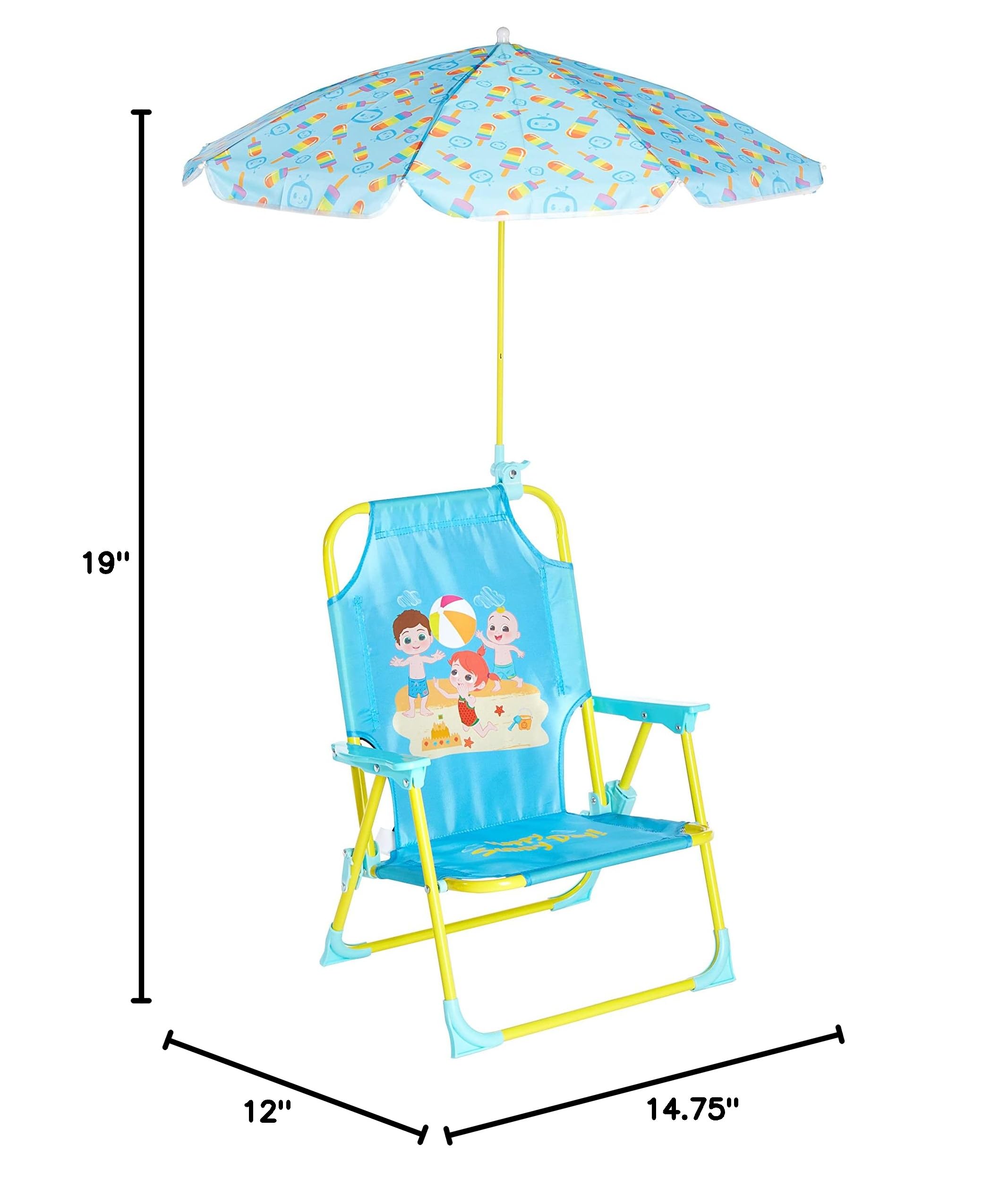 Idea Nuova Kids Outdoor Beach Chair with Umbrella, 12