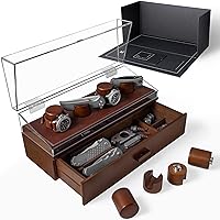 Watch & Pocket Knife Display Case – Switch Up Your Display with the Modular Pillars – Comes with Vegan Leather Padding and 4 Extra Pillars – The Combo Deck Pro – Lifetime Assarance Included