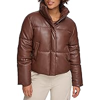 Levi's Women's Vegan Leather Quilted Shorty Puffer