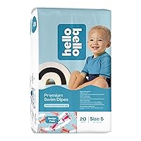 Hello Bello Premium Swim Diapers - Size S (16-28 lbs), Cute Extra-Bright Lobster Designs, 20 Count Jumbo Pack