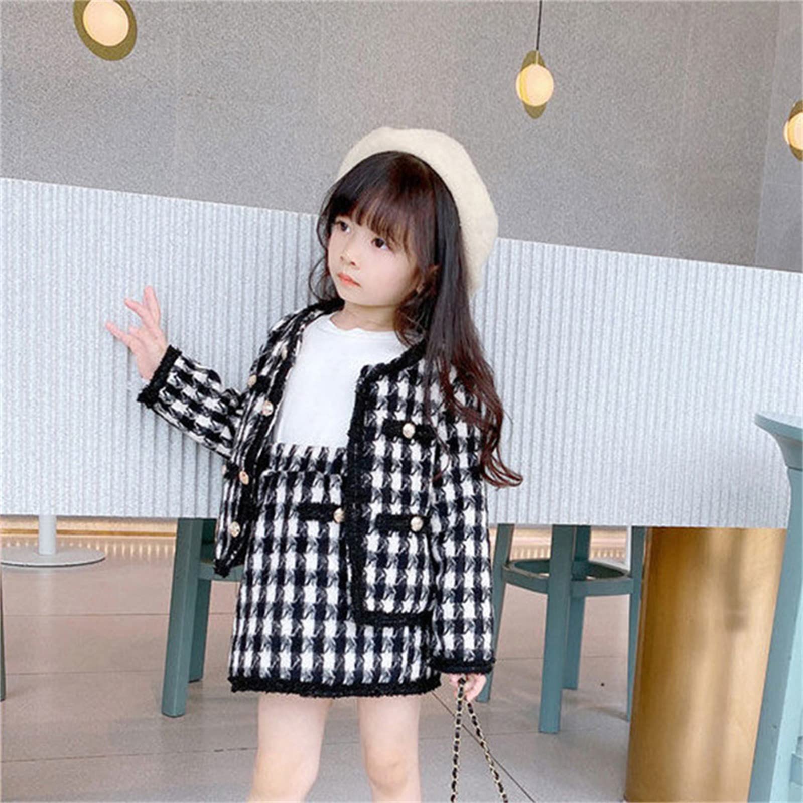 Teen Clothes for Girls Children Kids Toddler Infant Baby Girls Long Sleeve Patchwork Coat Toddler (Black, 18-24 Months)