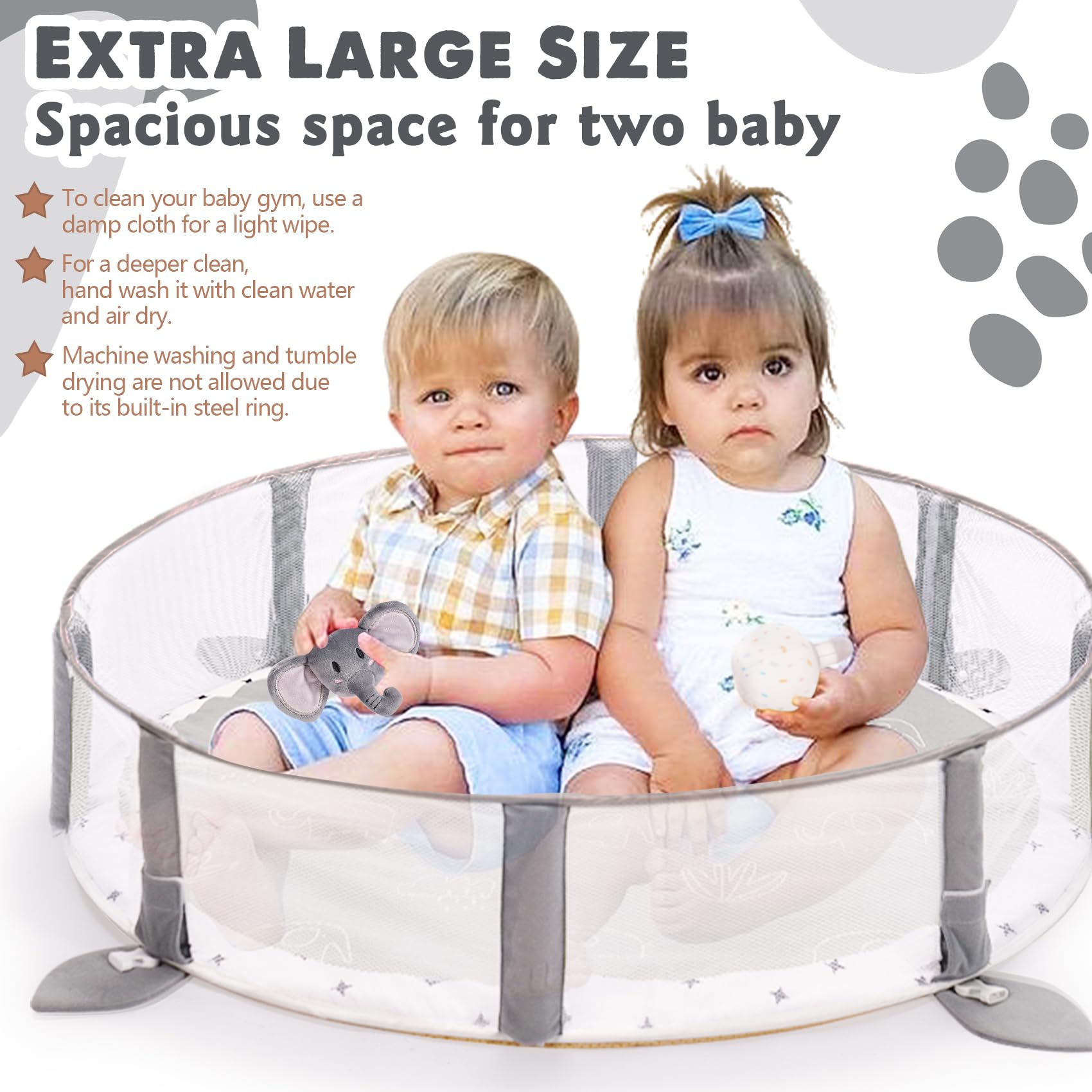 5-in-1 XL Large Baby Gym & Ball Pit, Play Mat & Play Gym, Combination Baby Activity Gym with Milestone Cards for Sensory Exploration and Motor Skill Development, Balls are not Included