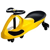 Lil' Rider Wiggle Car Ride On Toy – No Batteries, Gears or Pedals – Twist, Swivel, Go – Outdoor Ride Ons for Kids 3 Years and Up by Lil’ Rider (Yellow), M370022, Large