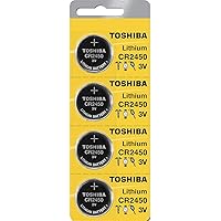 Toshiba CR2450 Battery 3V Lithium Coin Cell (4 Batteries)