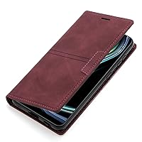 Wallet Case Compatible with Samsung A15 5G, Flip Cover Card Holder Magnetic Folio Case Kickstand for Galaxy A15 5G (Wine Red)