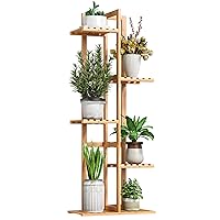 Bamboo Plant Stand For Indoor Outdoor Plants Corner Plant Shelf Flower Stands Tall Plant Shelf 6 Potted Holder Shelf Plant Rack Potted Plant Holder Display Rack For Balcony Bedroom Living