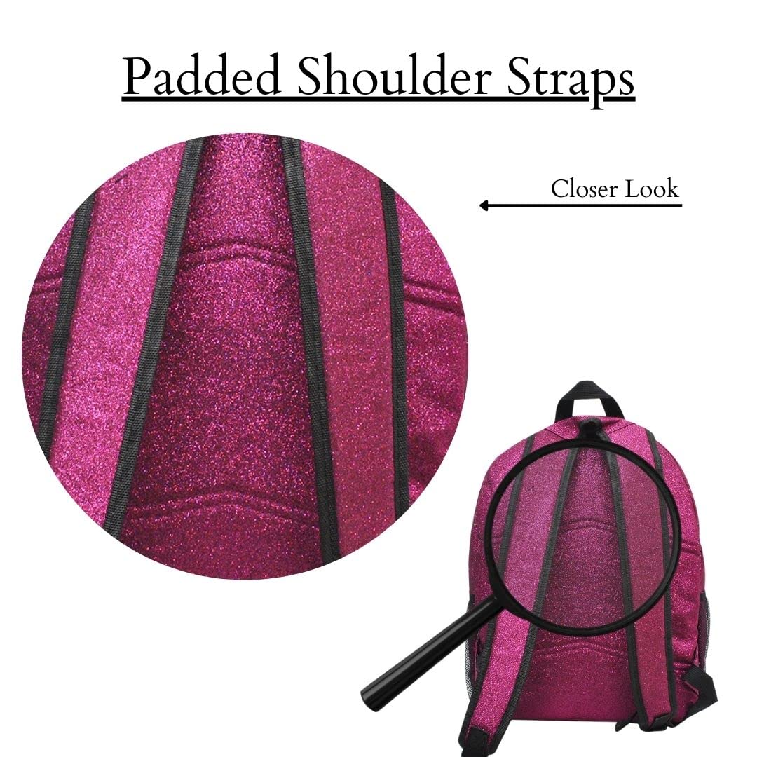 NGIL Canvas School Backpack (Glitter-Hot Pink)