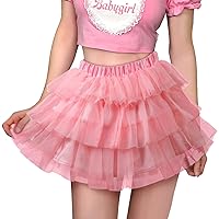 Littleforbig Women's Mesh Tulle Puffy Petticoat Tutu Ballet Bubble Short Ballerina Skirt